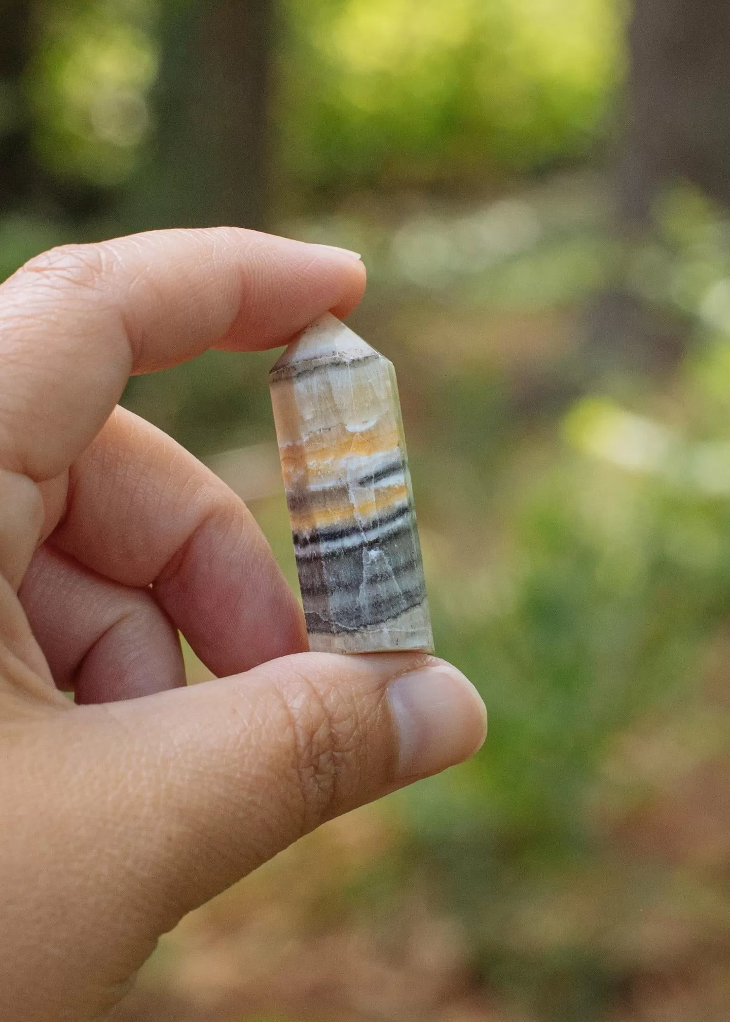 Banded Calcite Mini Point for Prosperity