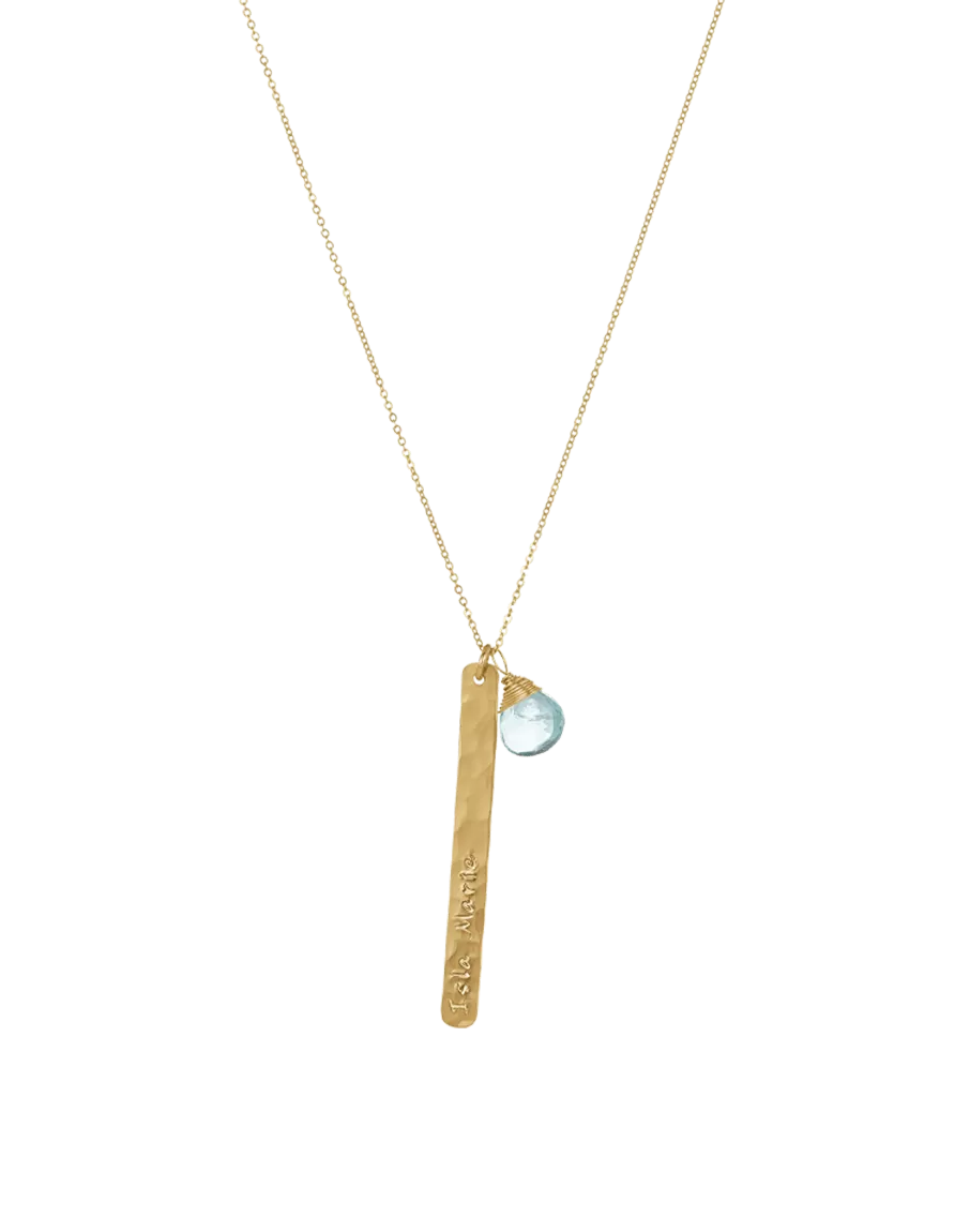 Bar and Gem Necklace