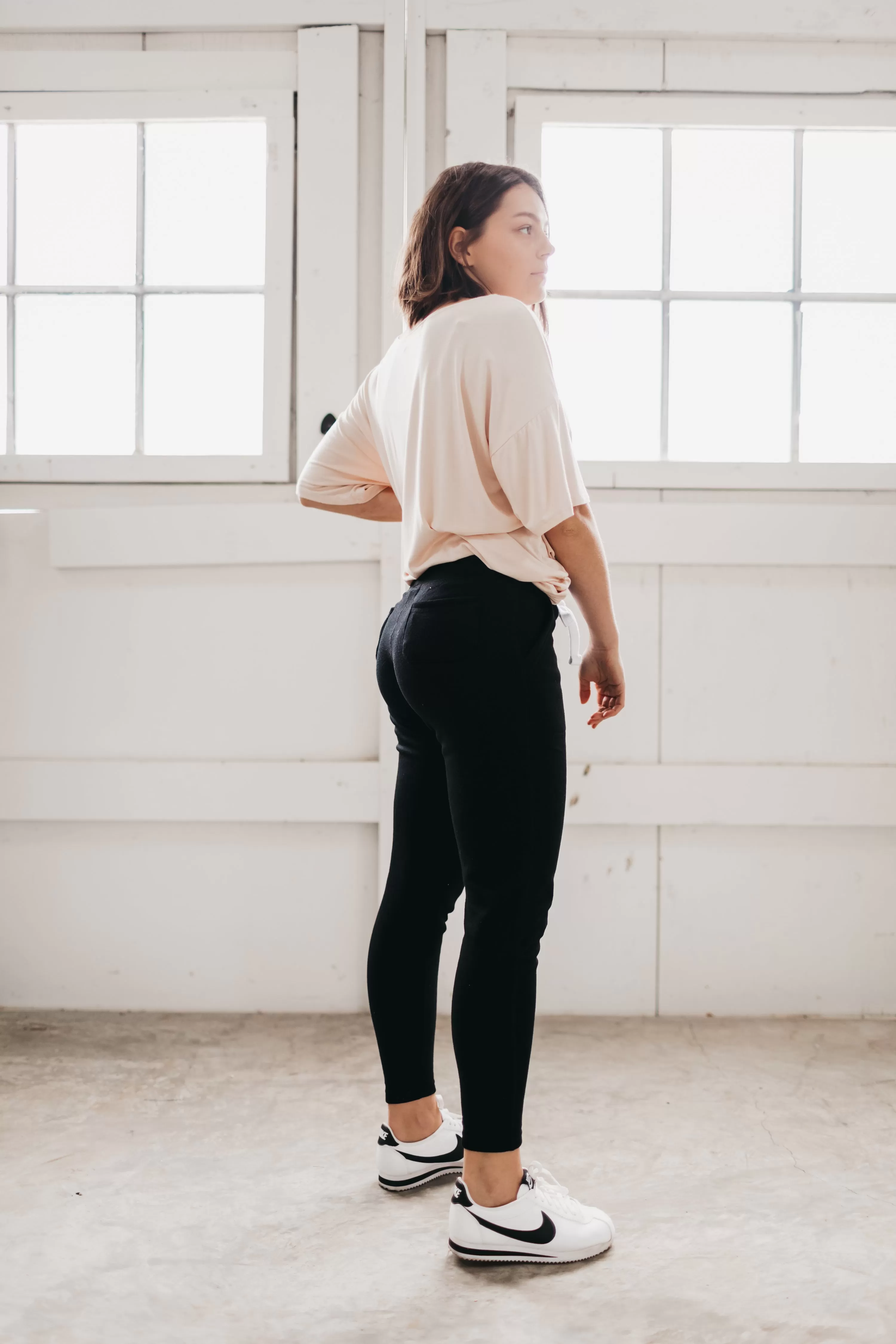 Basic Ladies Jogger Pants in Black PLUS SIZE