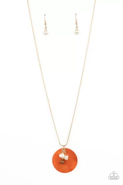 Beach House Harmony Orange Necklace - Paparazzi Accessories