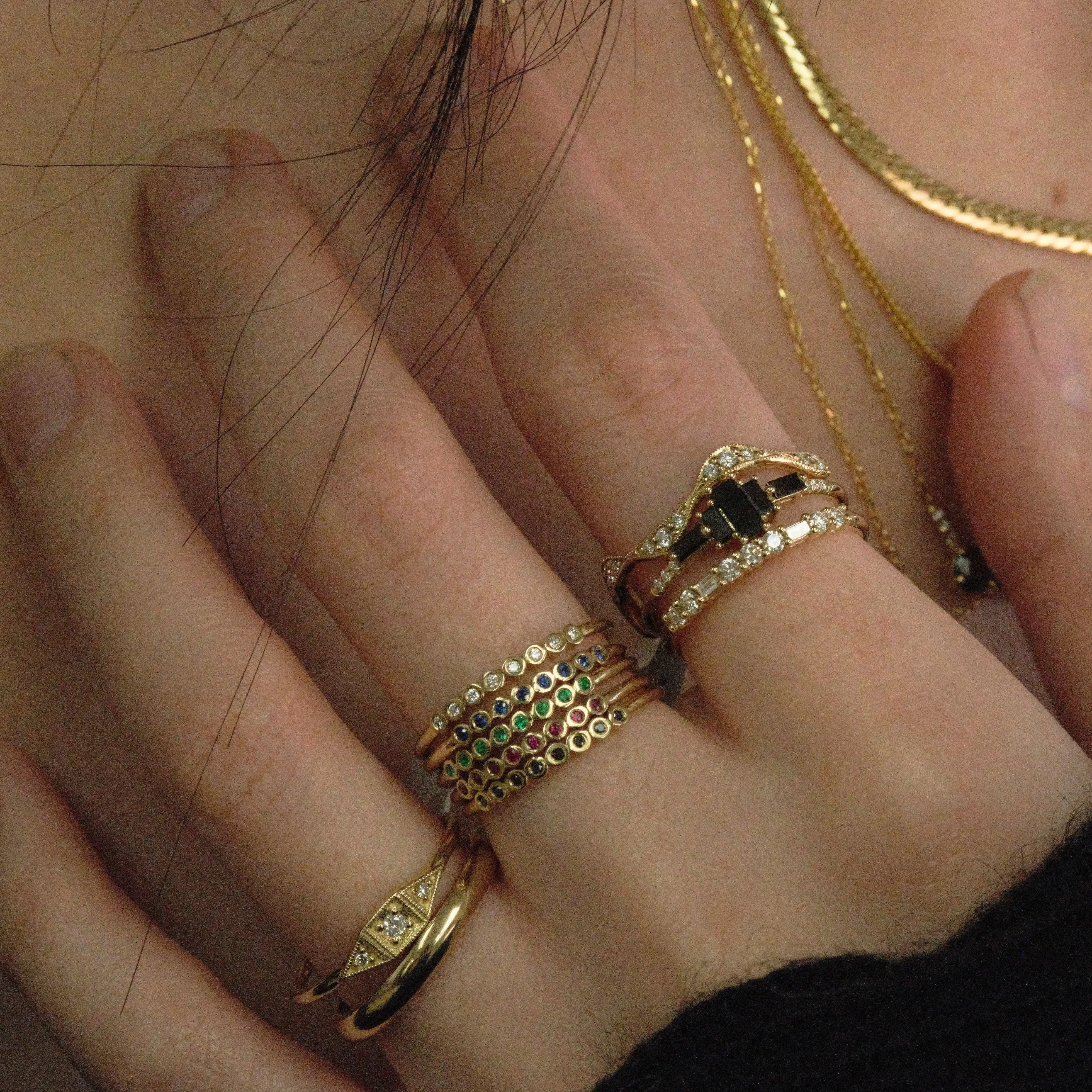 Black Diamond Cobblestone Ring