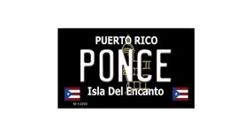 Black Ponce Metal Refrigerator Magnet