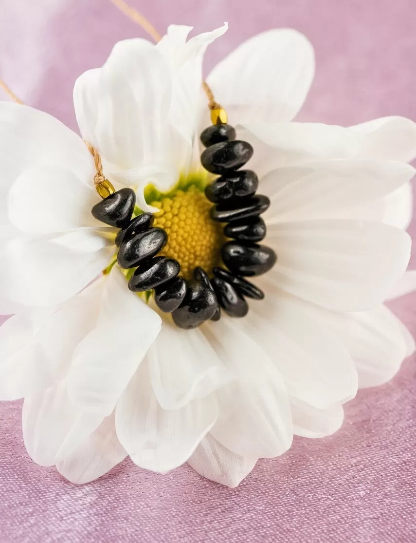 Black Tourmaline Seed Necklace for Cleanse & Protect