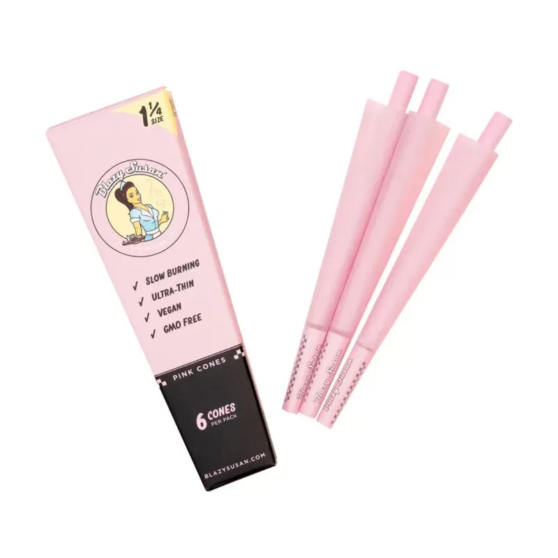 Blazy Susan 1 1/4 Pink Pre Rolled Cones | 6 Pack