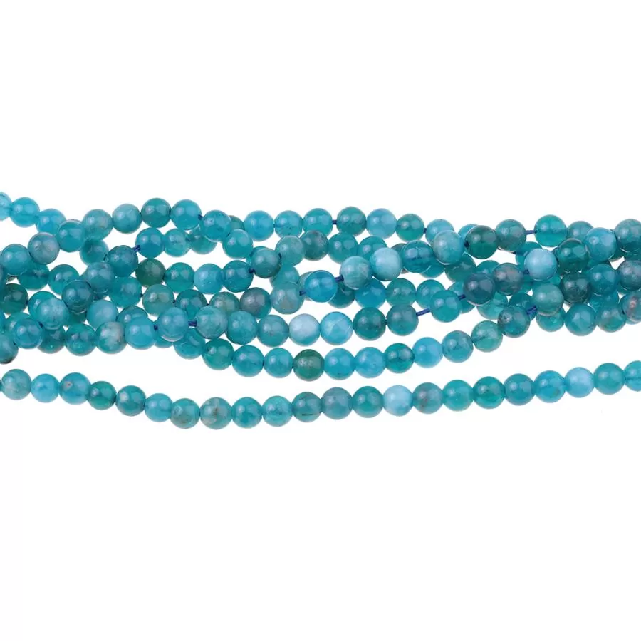 Blue Apatite 4mm A Grade Round 15-16 Inch