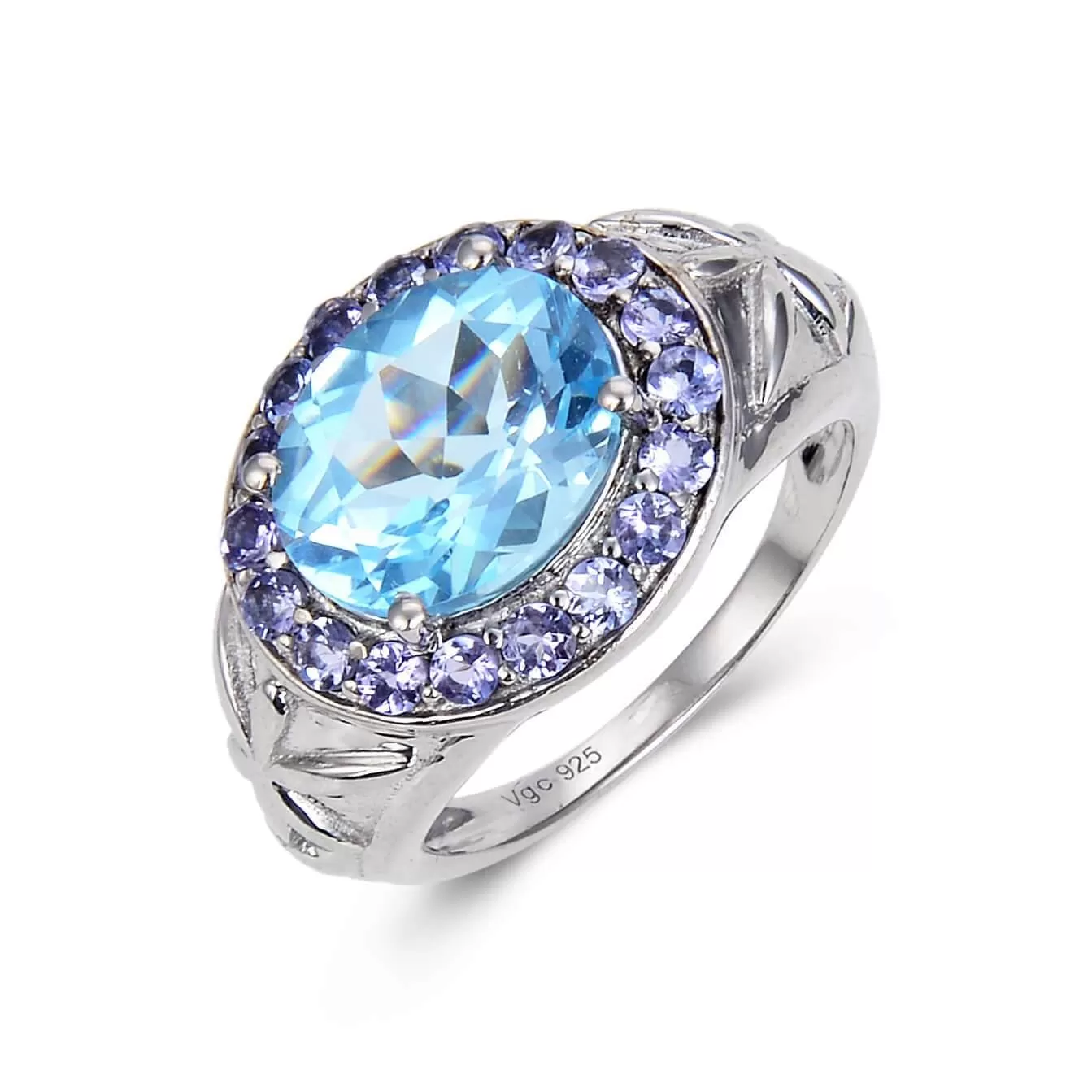 Blue Topaz and Tanzanite Statement Ring