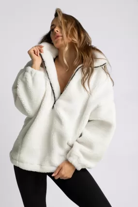 Bluza sherpa ze sztucznego baranka TEDDY - biaa