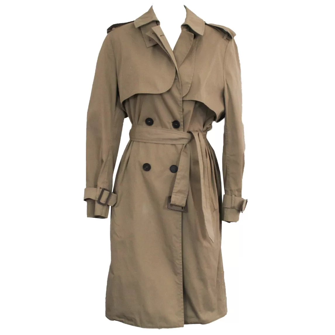 Bottega Veneta 1995 Stone Classic Trench Coat XS