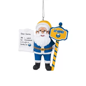 Buffalo Sabres Santa Win a Stanley Cup Holiday Ornament