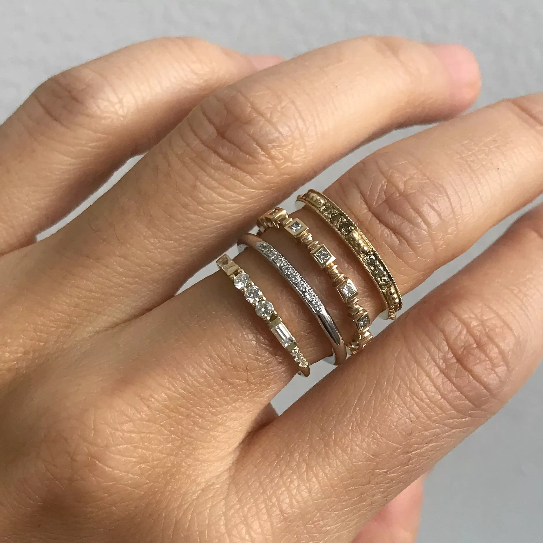 Champagne Diamond Beaded Band