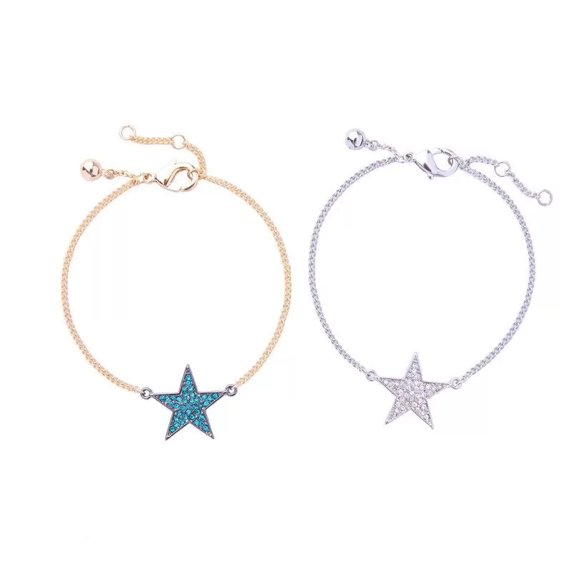 Chic Blue & Clear Star Charm Bracelet - 2 Colors