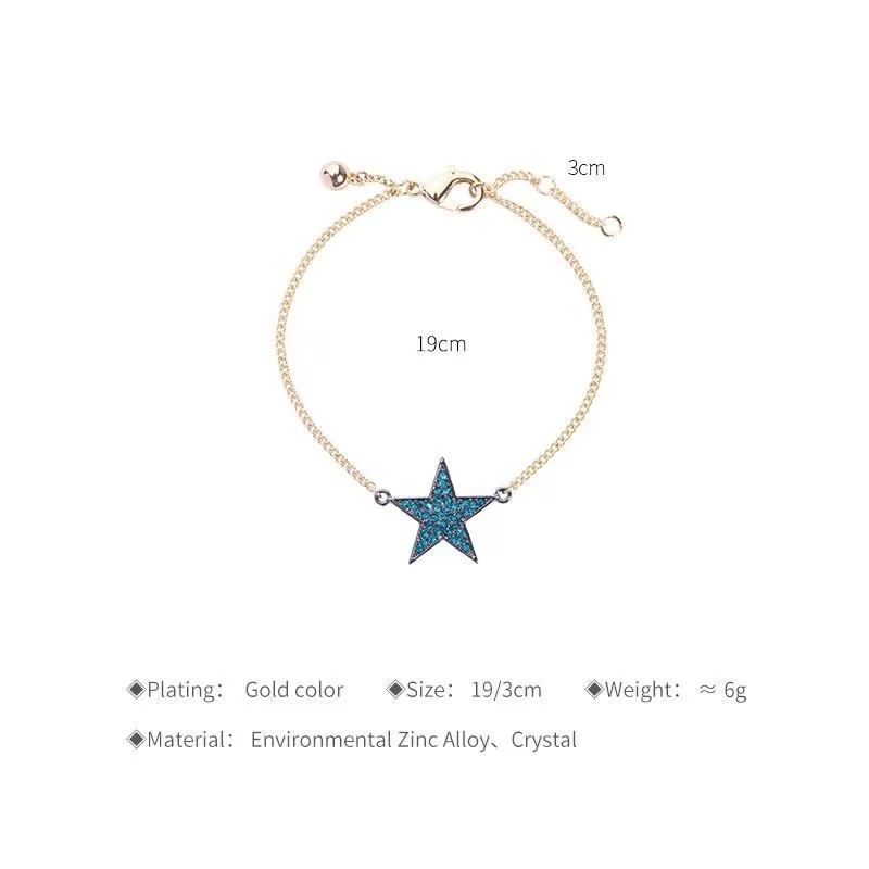 Chic Blue & Clear Star Charm Bracelet - 2 Colors