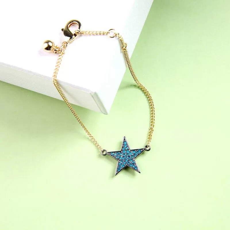 Chic Blue & Clear Star Charm Bracelet - 2 Colors