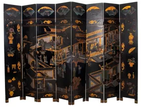 Chinese Coromandel Eight Panel Screen