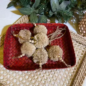 Christmas Decor in Buri Pompom (Set of 6)