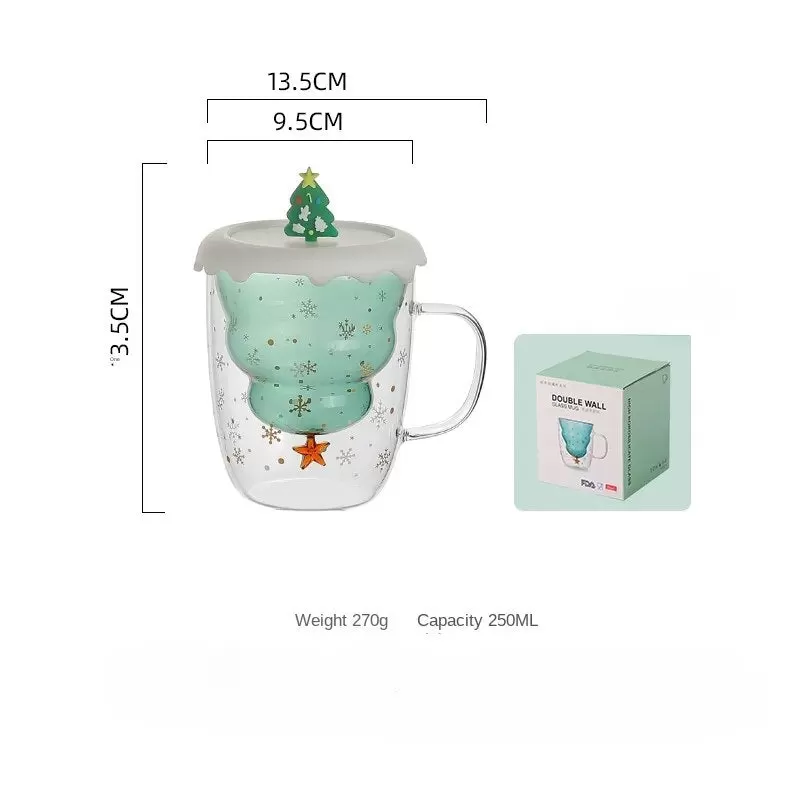 Christmas Glass Water Cup