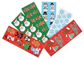 Christmas Sticker Gingerbread Man, Santa, Penguin, Christmas Tree, Candy Cane,