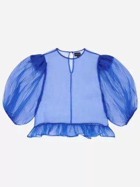 Cobalt Puff Sleeve Top