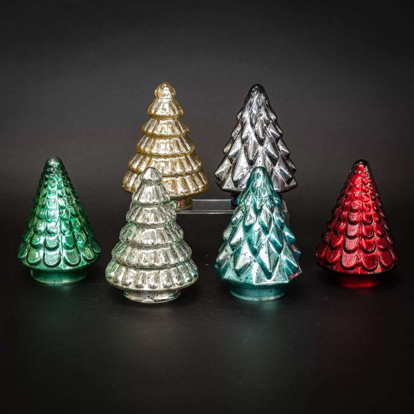 Colored Glass Trees - Holiday Collection