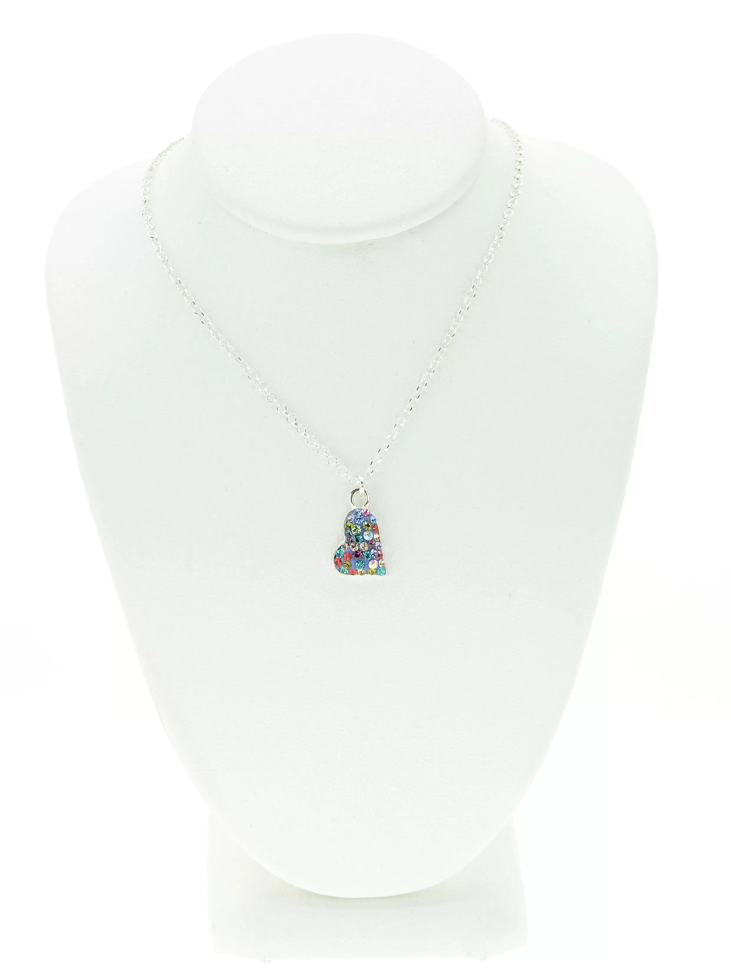 Colorful Crystal Loving Heart Necklace