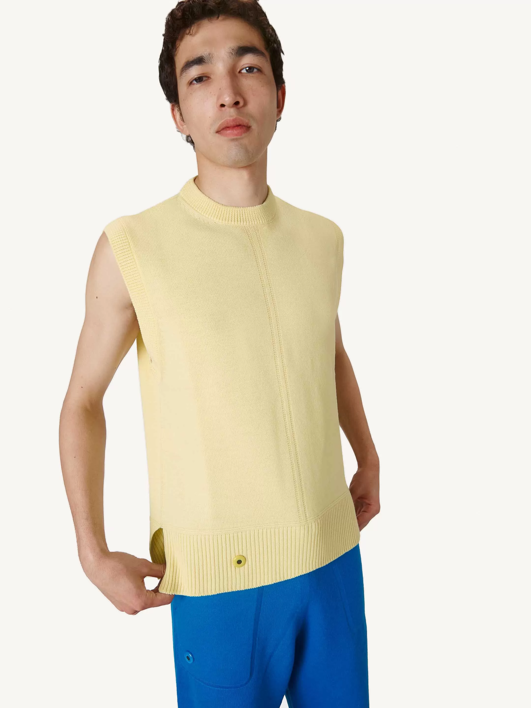 Crewneck Vest - Lemon Yellow