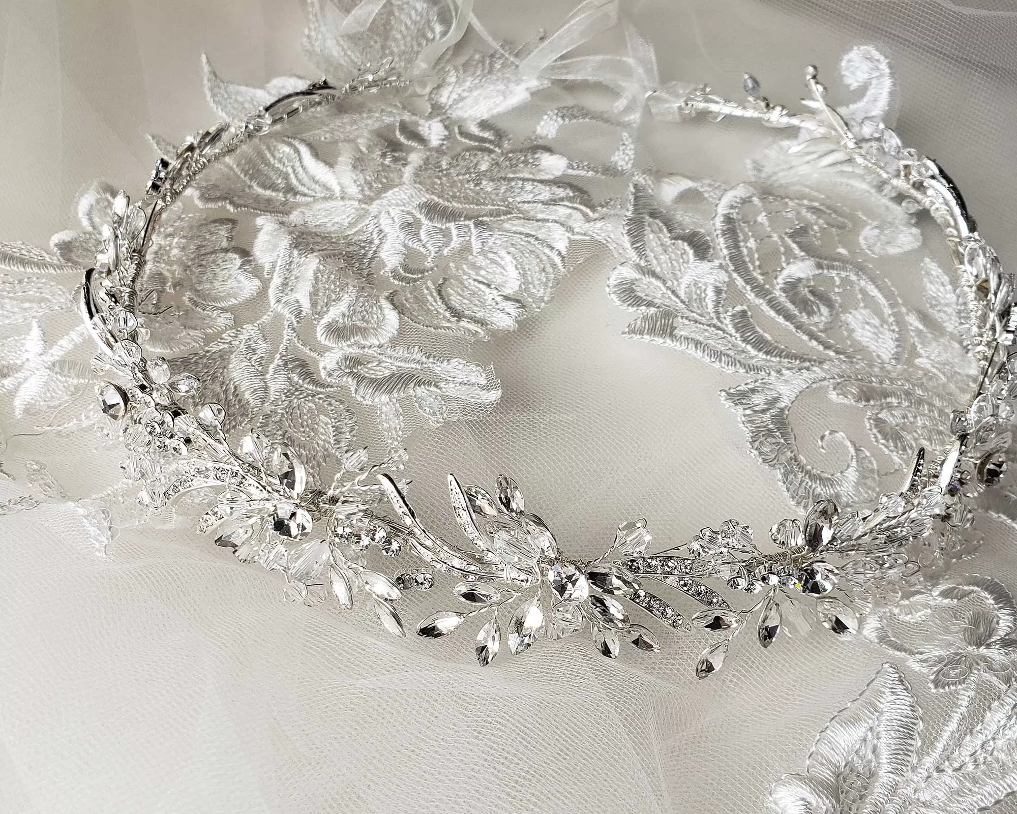 Crystal Bridal Halo Headpiece