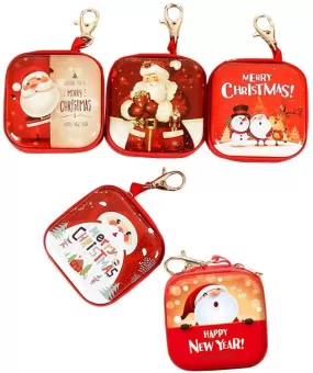 Cute Santa Claus Candy Coin Purse with Zip Children Pocket Small Money Wallet