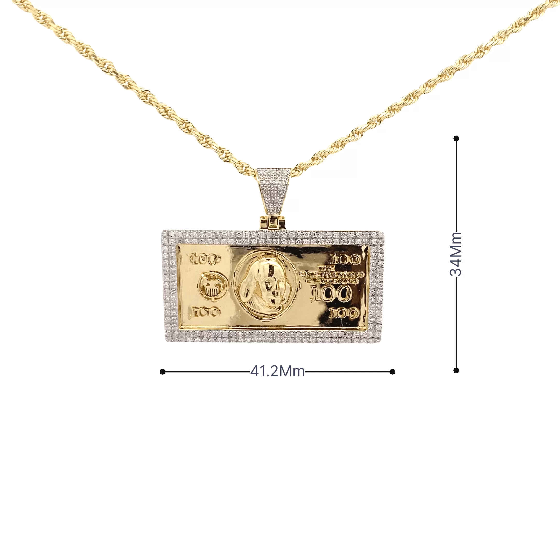 Diamond 100 Dollar Pendant