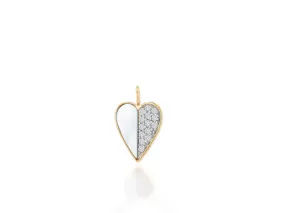 Diamond And Mother Of Pearl Heart Charm Only