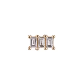 Diamond Baguette Accordion Stud (Single)