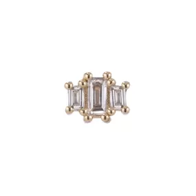 Diamond Baguette Trio Stud (Single)