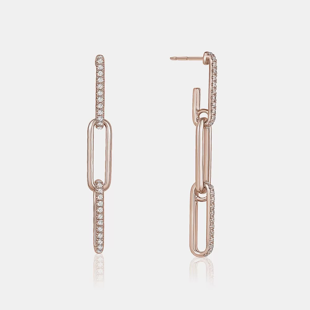 Diamond Paperclip Earrings