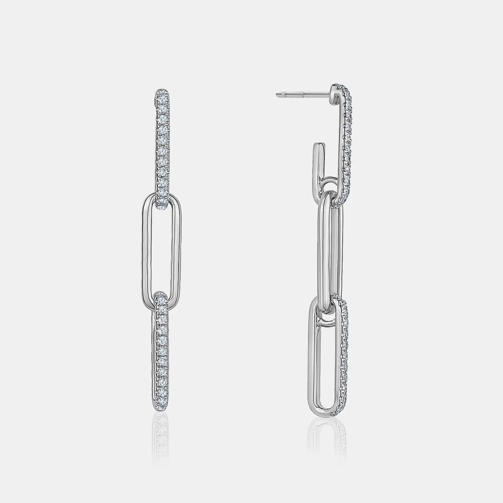 Diamond Paperclip Earrings