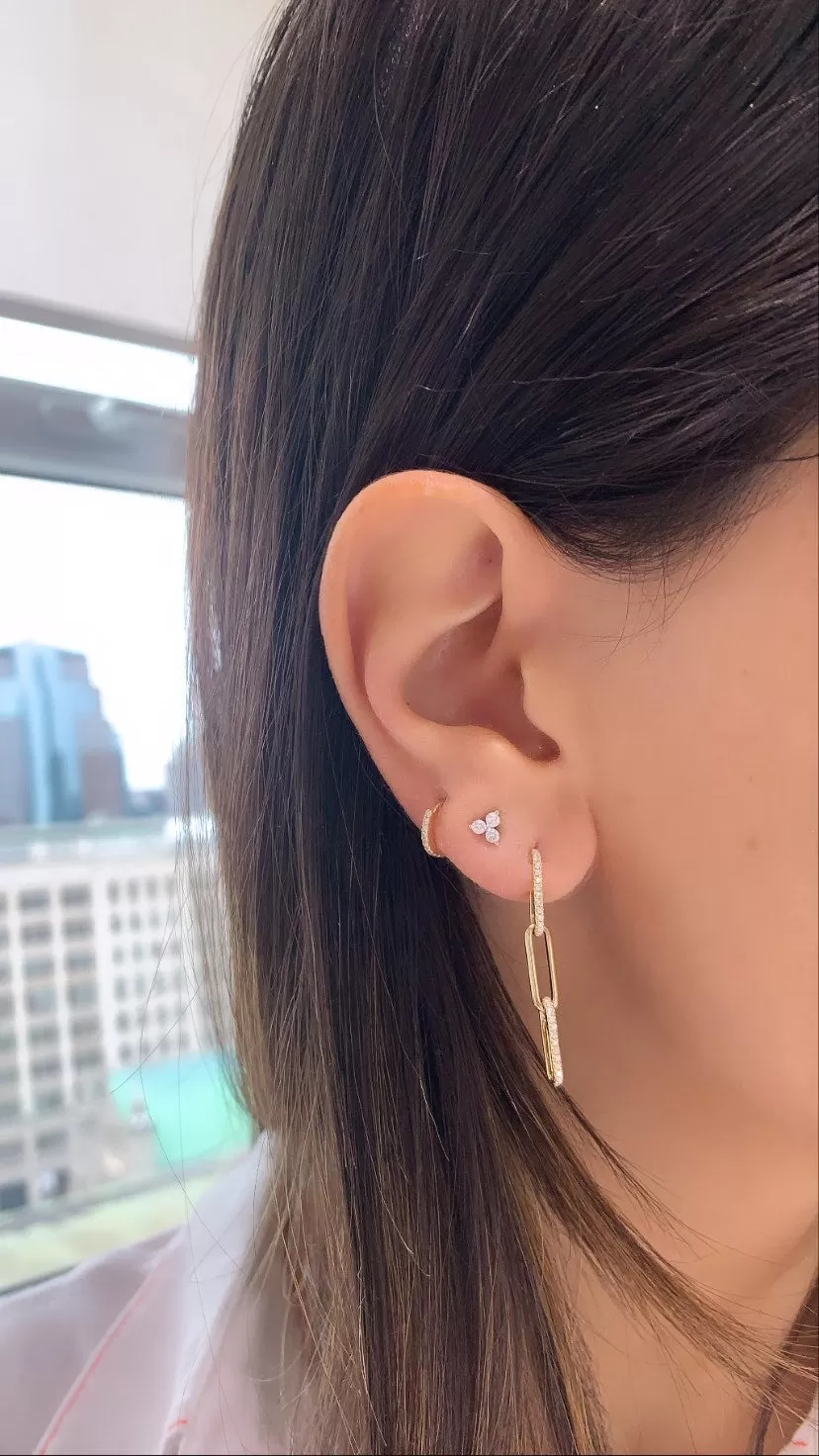 Diamond Paperclip Earrings