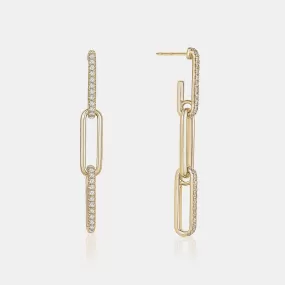 Diamond Paperclip Earrings