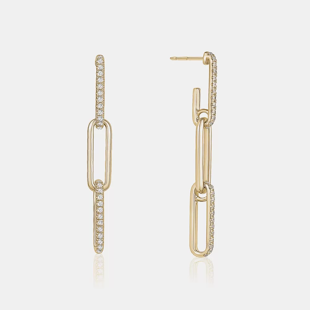 Diamond Paperclip Earrings