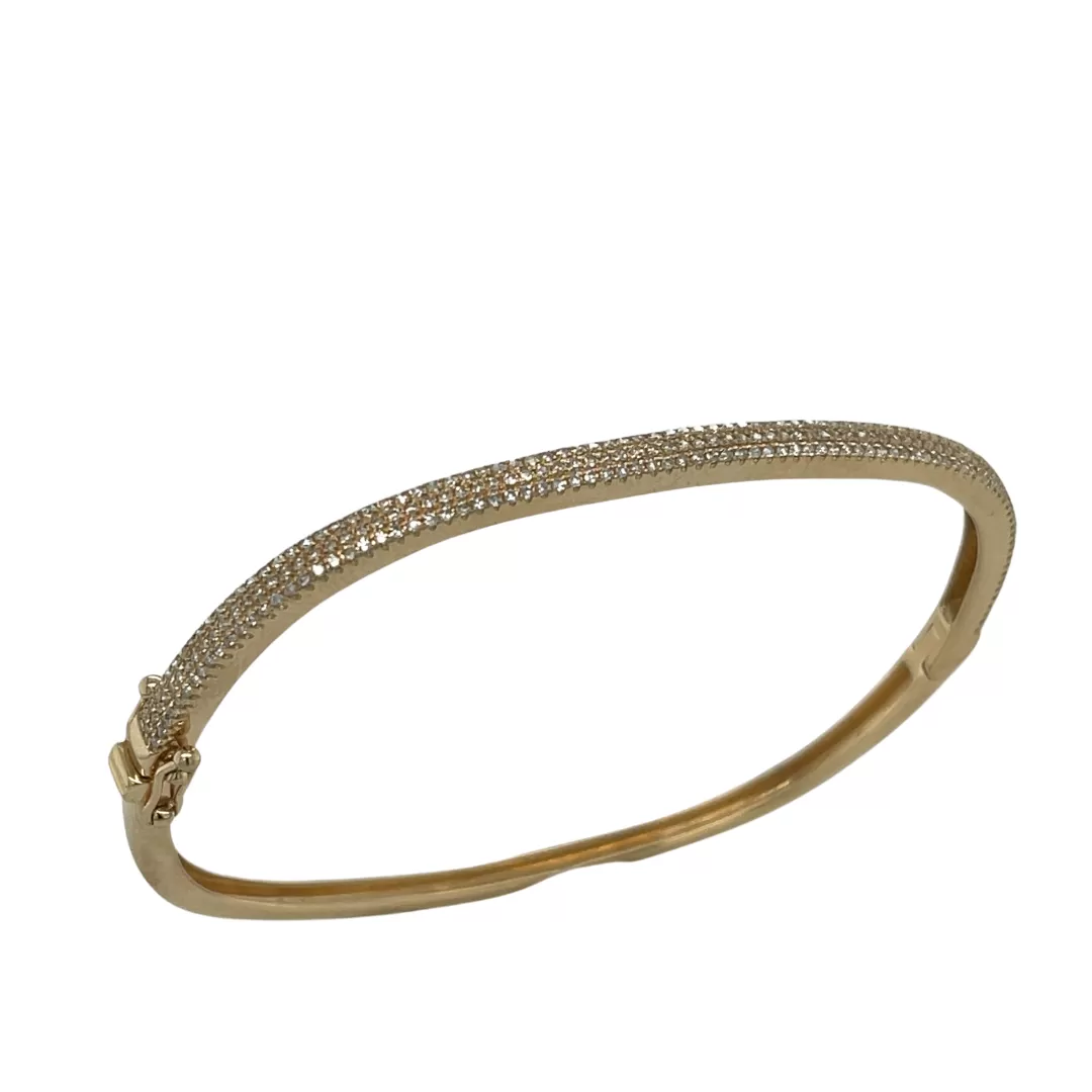 Diamond Pave Cushion Bangle