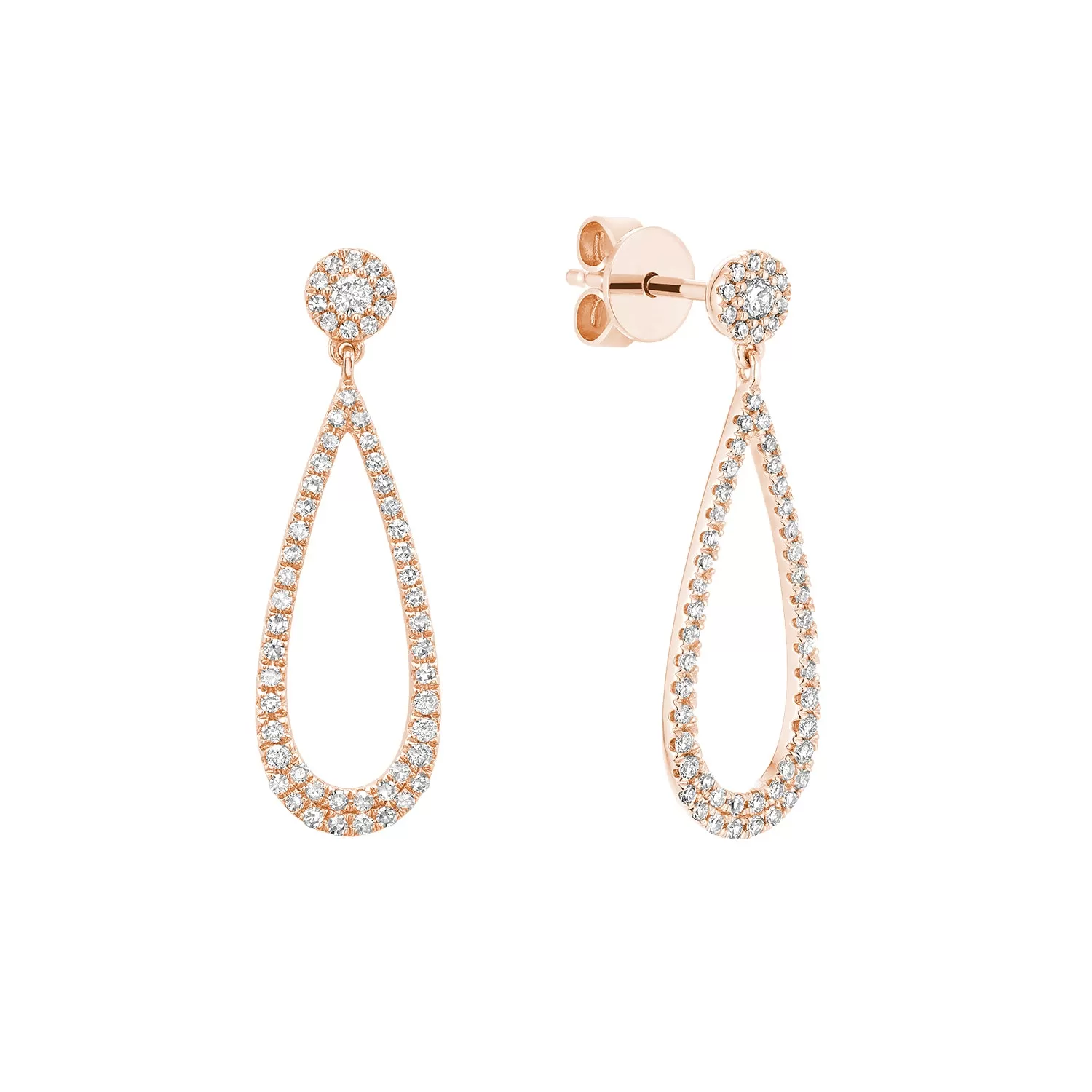 Diamond Tear Drop Statement Earrings