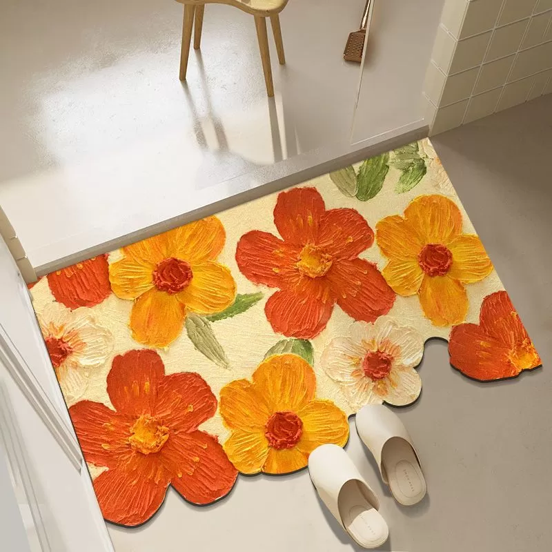 Diatom mud oil painting foot mat bathroom mat MK18671