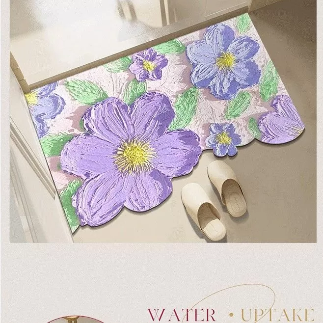 Diatom mud oil painting foot mat bathroom mat MK18671