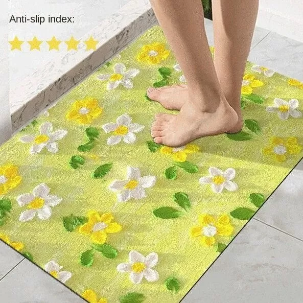 Diatom mud oil painting foot mat bathroom mat MK18671