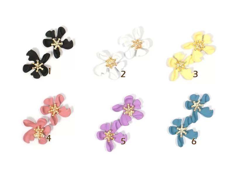 Dillenia Flower Nail Metal Charm - 2 pcs