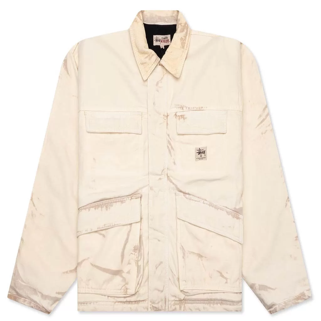 Distressed Canvas Shop Jacket - Khaki