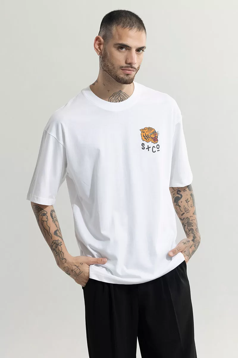 Don't Let Past Demons White Oversized T-Shirt