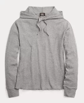 Double RL - Waffle-Knit Hoodie in Vintage Grey Heather