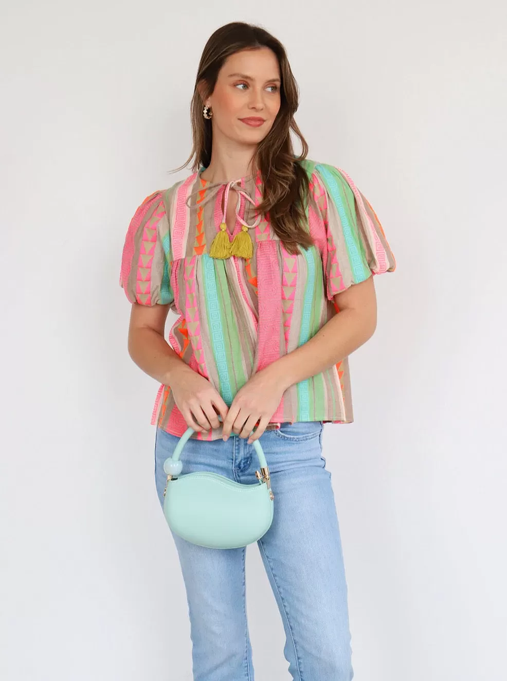 Emmy Embroidered Tassel Top