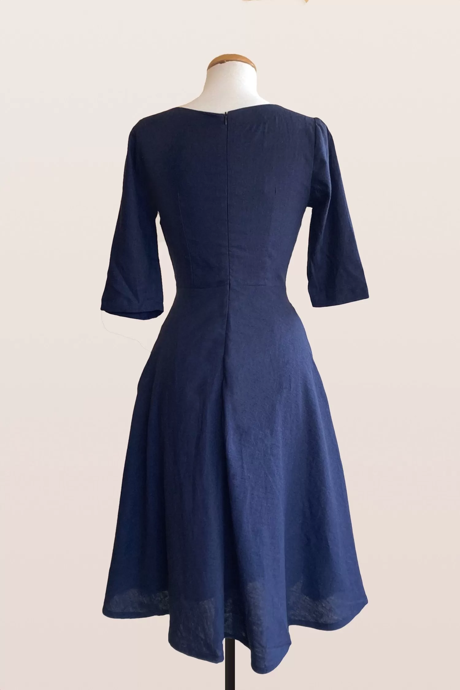 Esmee Navy Linen Dress