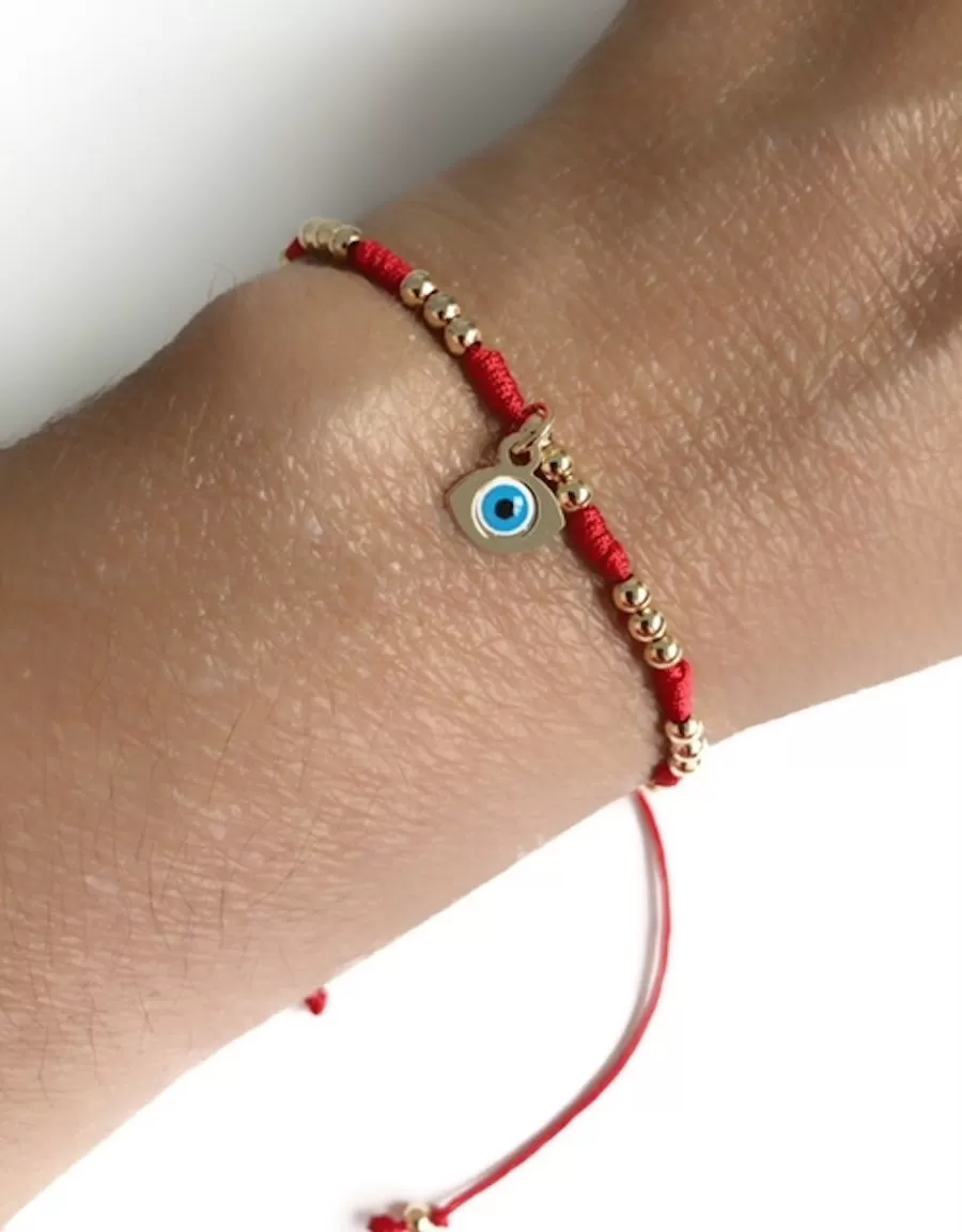 Evil Eye Red String Bracelet Adjustable