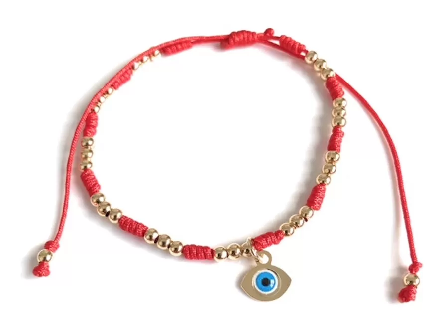 Evil Eye Red String Bracelet Adjustable