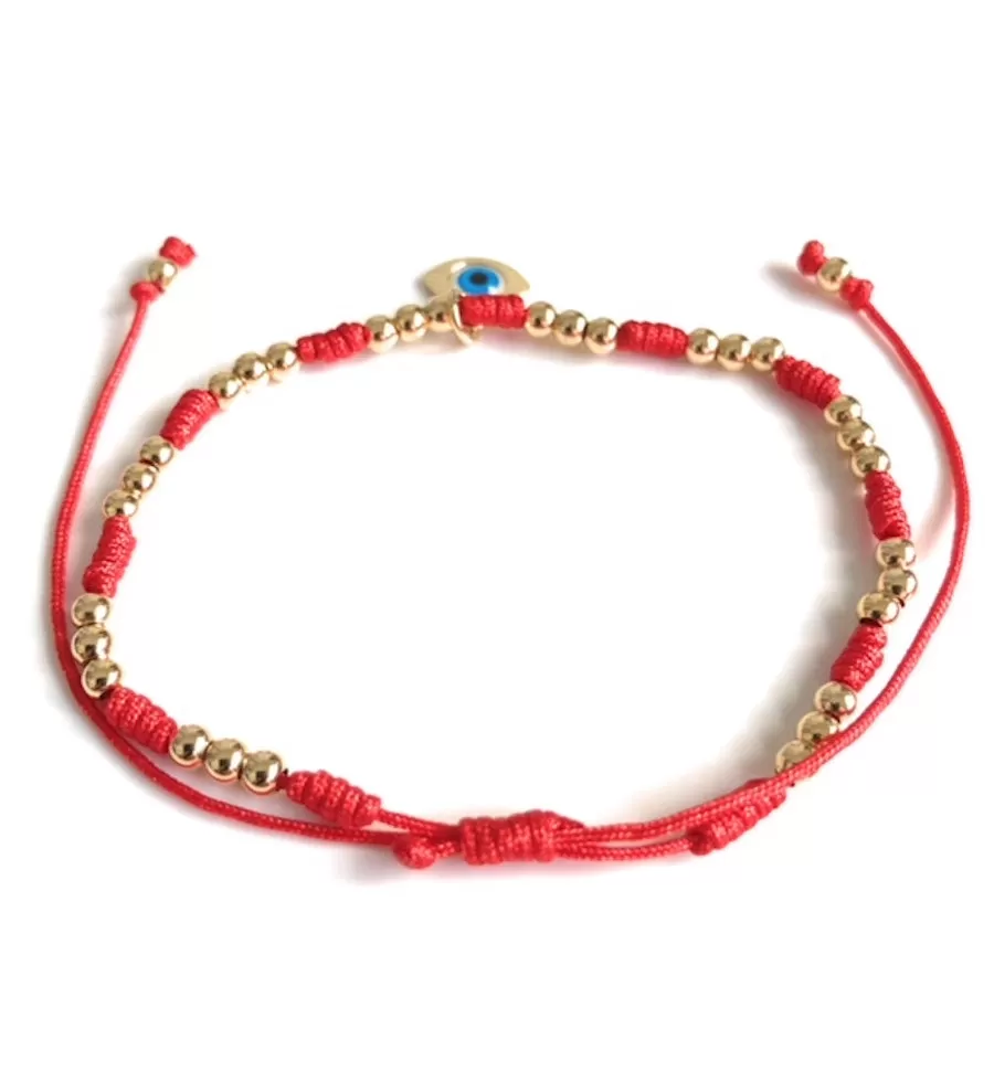 Evil Eye Red String Bracelet Adjustable